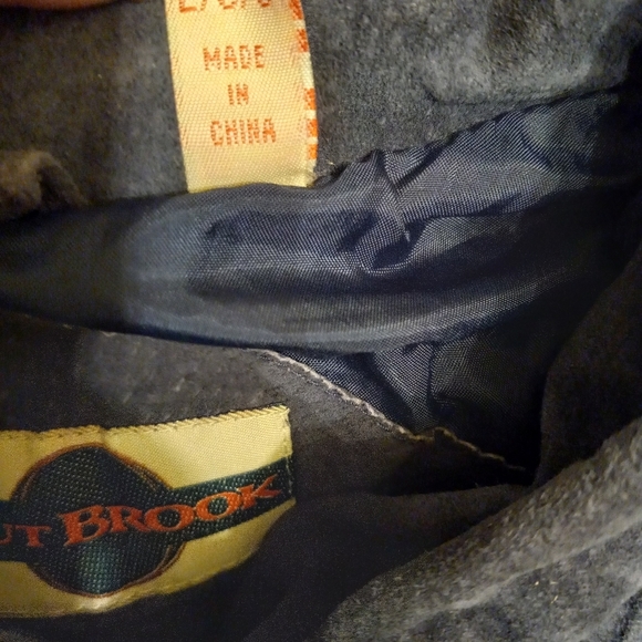 Vintage Out Brook Jacket Navy Blue Suede Leather Distressed  Size L/44 - Picture 7 of 12